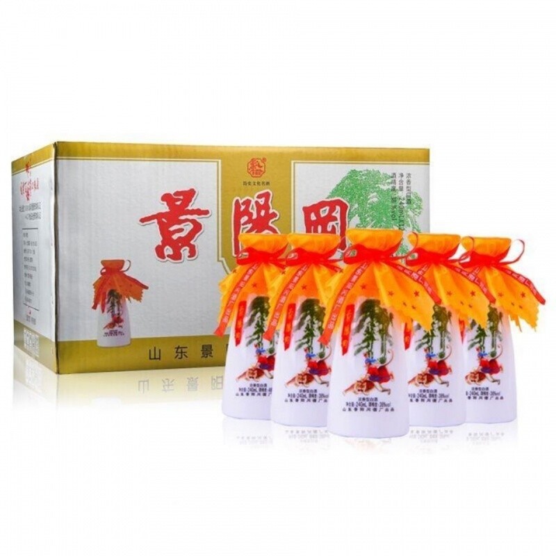 景阳冈 小酒壶 38度 240ml*12瓶  浓香型白酒  整箱装  丹晶  山东
