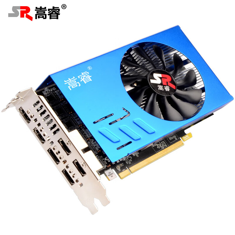嵩睿 rx580/350专业多屏显卡锁屏功能原生6个hdmi接口一拖六路炒股
