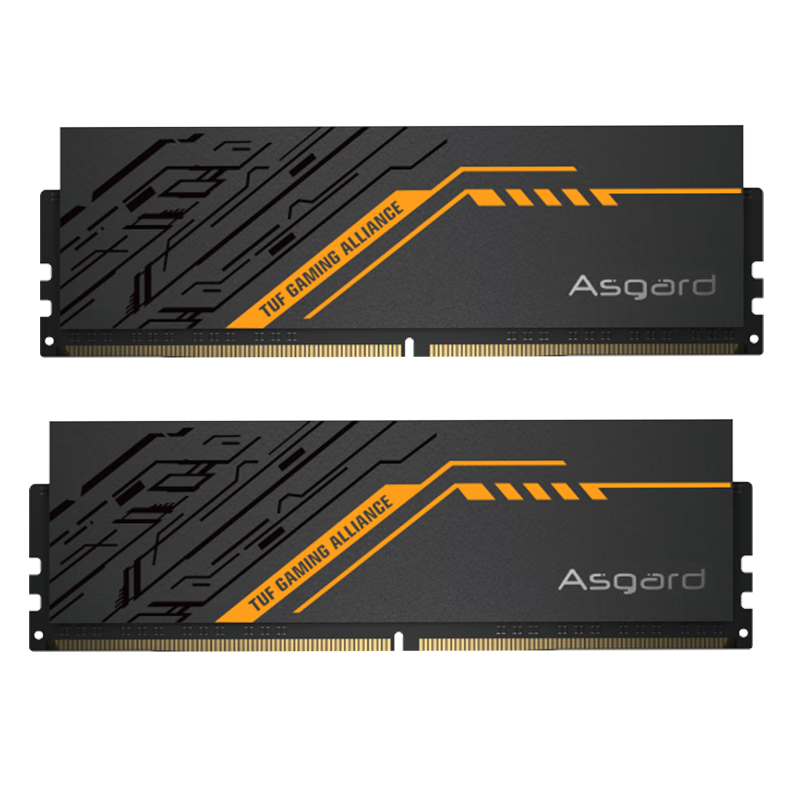 Asgard 阿斯加特 金伦加&TUF联名款 DDR5 6400MHz 台式机内存 马甲条 黑色 32GB 16GBx2 C32