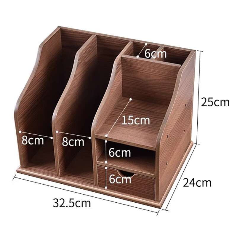 初心如雪大号放文件收纳架子办公桌面多层板木质档案架文件架收纳盒