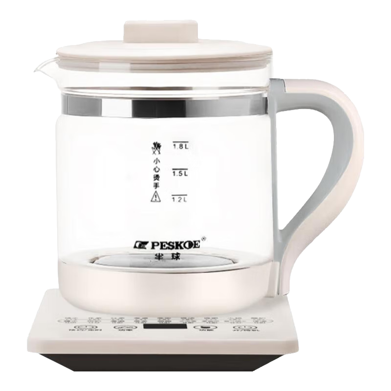 半球（PESKOE）养生壶 1.8L大容量烧水壶 煮茶器智能预约煮茶壶 电水壶 花茶壶 智能恒温电热水壶家用养生壶 无滤网 1.8L