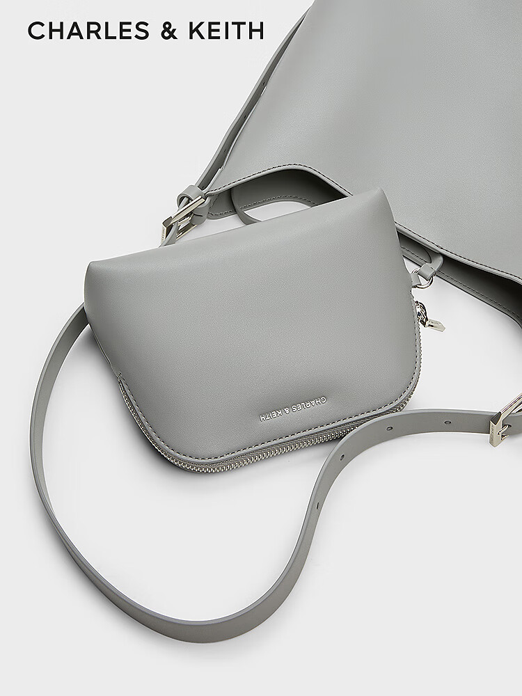 charles&keit柔软大容量单肩子母托特包女士生日礼物七夕礼物CK2-40782446  L Burgundy葡萄酒红色