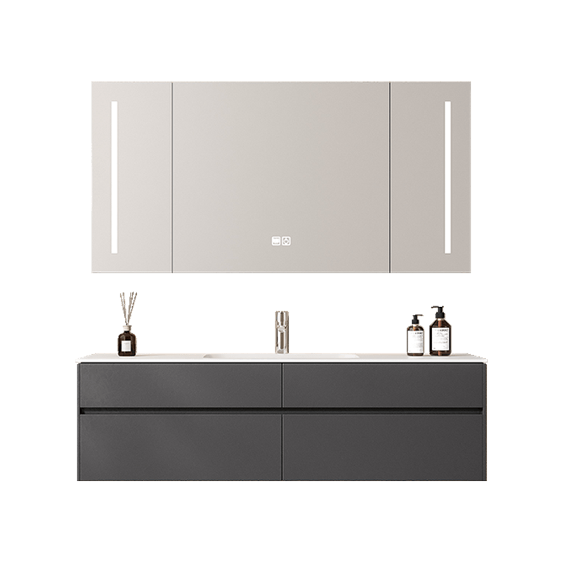 高仪智能浴室柜进口可丽耐一体盆卫生间洗脸洗手池盆柜组合洗漱台 100cm镜柜-可丽耐-搭配高仪龙头