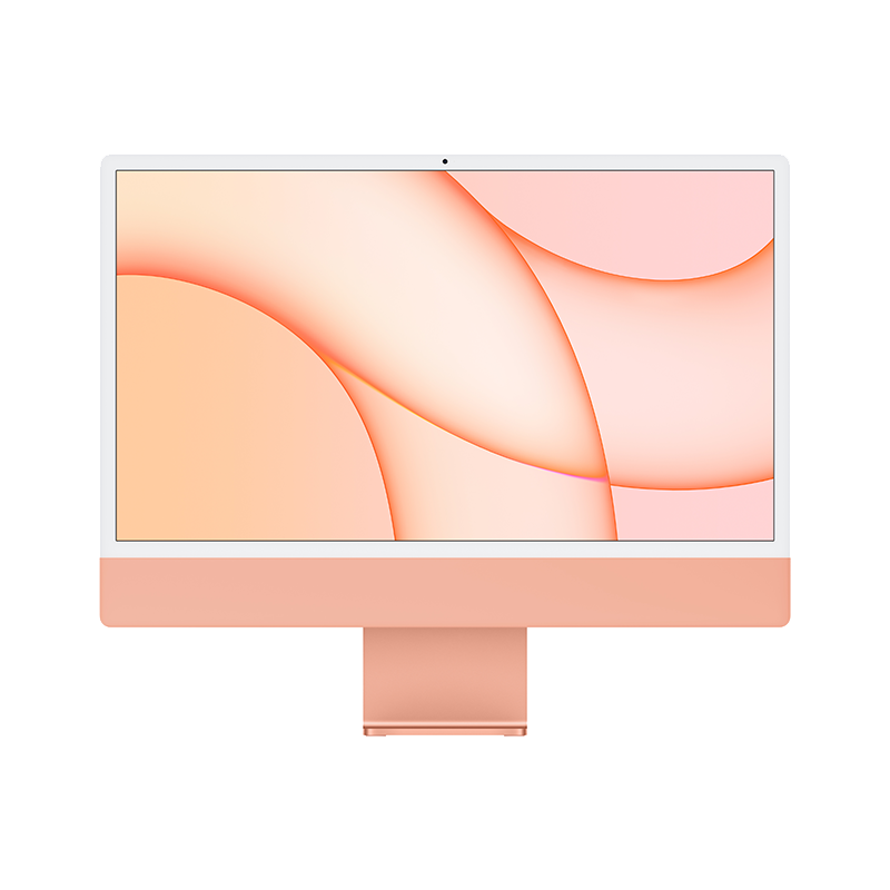 Apple iMac 24英寸 4.5K屏 八核M1芯片(8核图形处理器) 8G 512G SSD 一体式电脑主机 橙色 Z133【定制机】