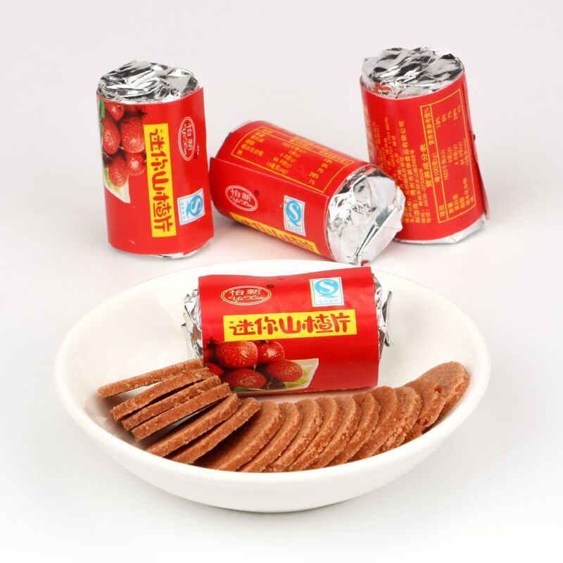 怡新迷你山楂片干散装山东开胃独立小包装果丹皮怀旧零食 开味山楂