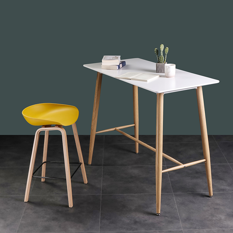 话家先生 家用吧桌简约靠墙长条高脚桌酒吧桌咖啡厅桌椅现代简约白色