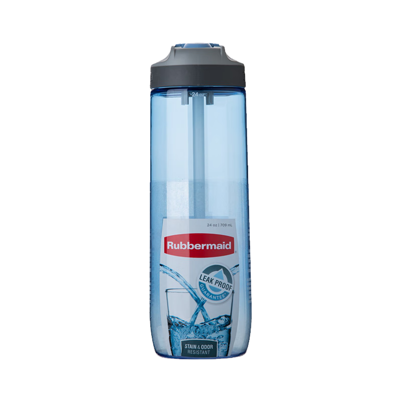 迪茵泰克（DINTAKE）大容量水杯乐柏美材质刻度直饮运动健身塑料水壶太空杯男女 乐柏美吸管杯709ML湖蓝色
