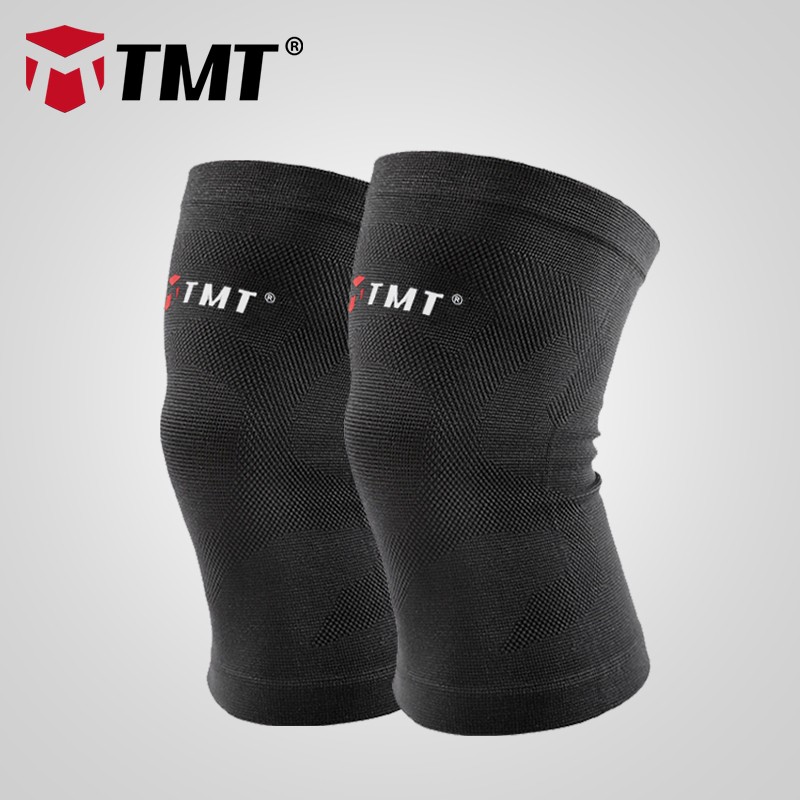 TMT 运动护膝 男女篮球跑步健身训练半月板夏季薄款 黑色L 两只装