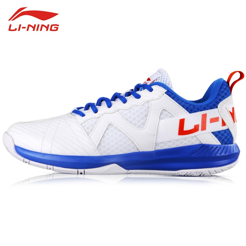 李宁（LI-NING）【经典蓝帆1.0】羽毛球鞋男女同款耐磨防滑羽毛球训练运动鞋AYTQ023-1白蓝42/9