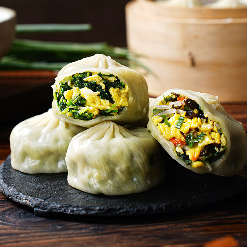 大希地珍馐集荠菜鸡蛋薄皮包子素三鲜小笼蒸包 荠菜鸡蛋250g*5袋