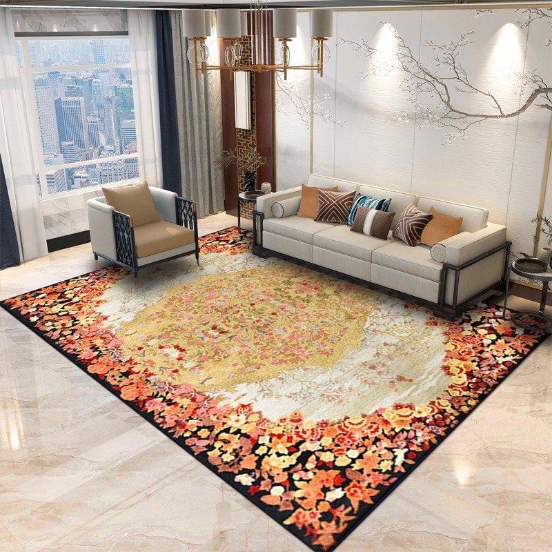 木兰手工织做新西兰羊毛加厚地毯轻奢客厅卧室床边毯茶几地毯家用地毯 黑色加黄色 300cm*400cm 京东折扣/优惠券