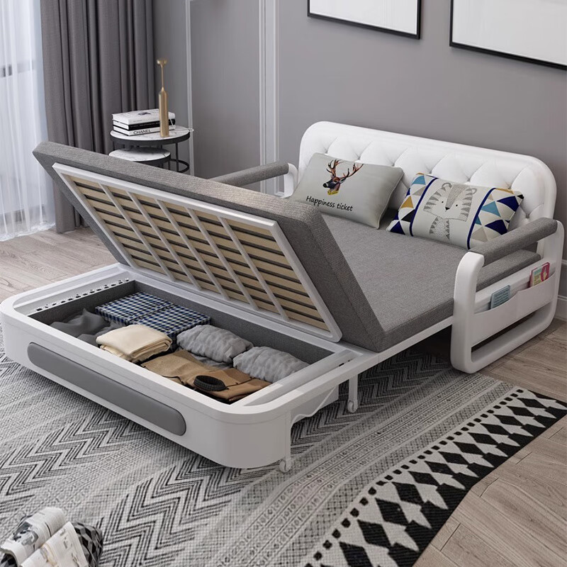 哈盛顿沙发床两用简易多功能储物伸缩小户型客厅推拉单人双人收纳可折叠 1.2米海绵款无储物 颜色备注