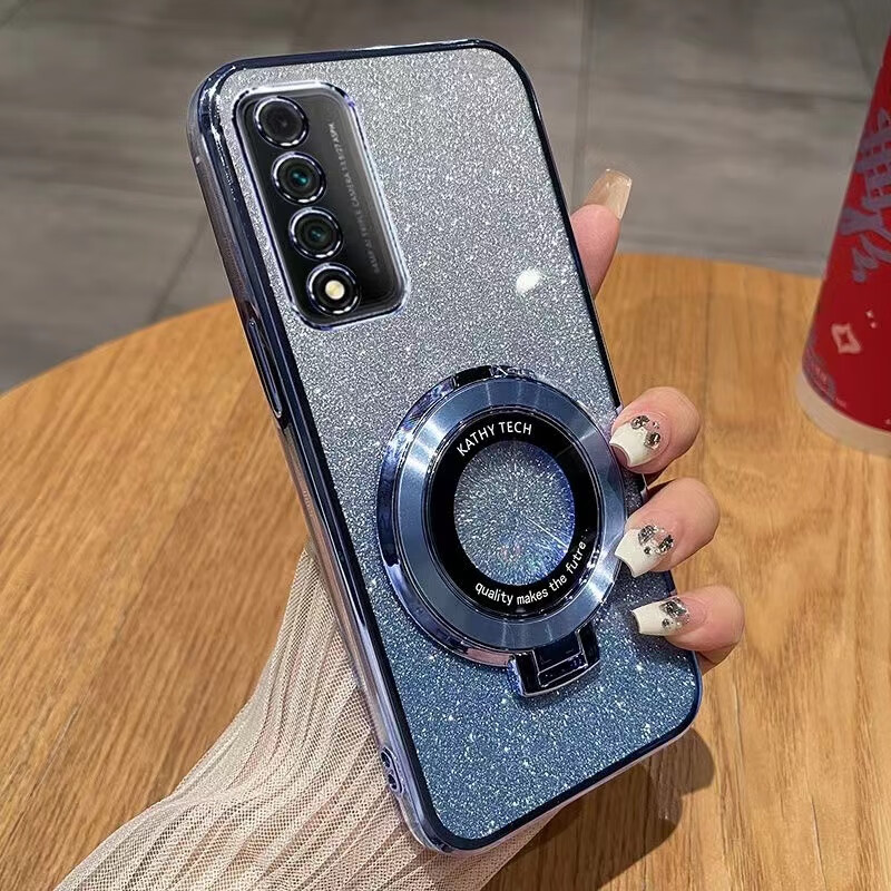 妙之选华为nzoneS7pro+手机壳中国移动zones7por保护5G硅胶套SP300全包s7防摔透明软nzone带支架nzonesp 【闪粉-玫瑰金】透明电镀送全屏钢膜+支架 华为智选 NZONE S7 Pro+