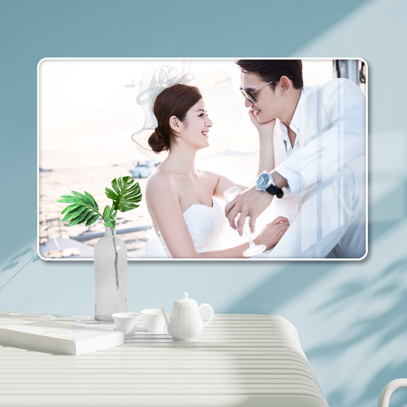 照水晶大尺寸洗照片制作影楼全家福婚纱定制 大韩水晶包边 大30寸