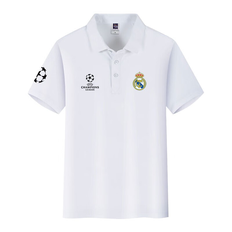 足球短袖polo衫欧冠本泽马训练球衣半袖男夏季翻领t恤 皇马翻领polo衫