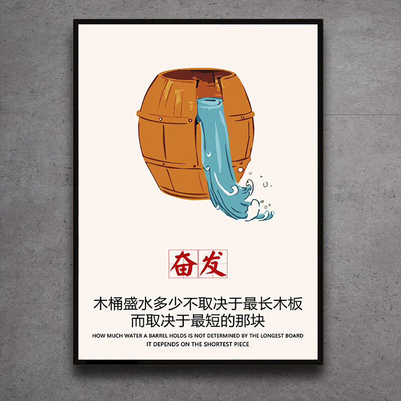 画办公室走廊标语公司宣传画企业文化展板会议室壁 乳白色 01款-奋发