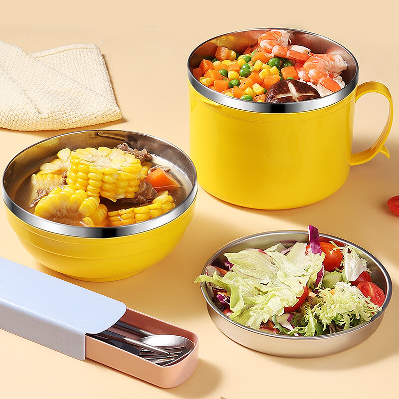 拜杰泡面碗带盖饭盒学生饭盒方便面碗汤碗饭碗家用碗筷餐具套装多层碗高性价比高么？
