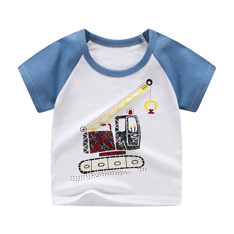 专一（Zhuanyi）夏季儿童纯棉短袖T恤卡通上衣宝宝婴儿衣服 短T-吊机 100cm