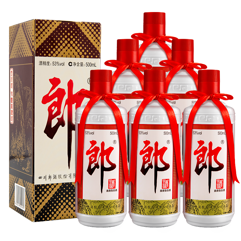郎酒【官方授权】 郎牌郎酒53度酱香型高度白酒 53度 500mL 12瓶 （2022版金太郎）