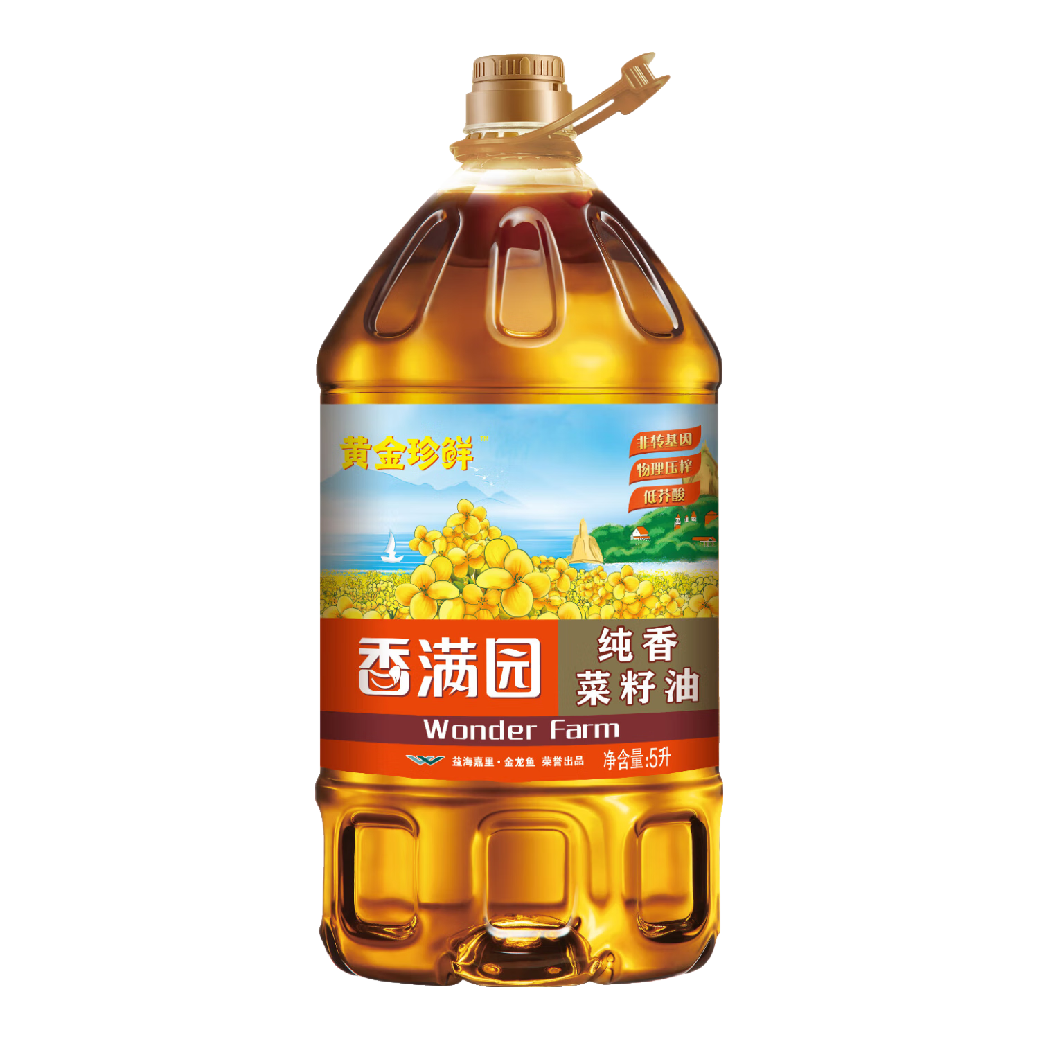 香满园低芥酸  纯香 非转基因 物理压榨 菜籽油5L 金龙鱼荣誉出品