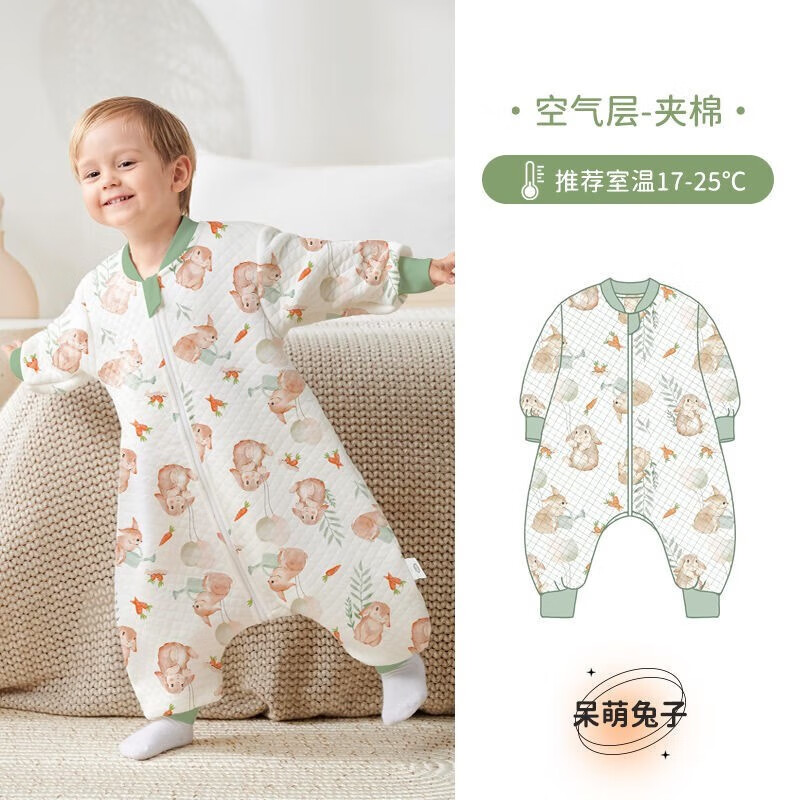 欧孕（OUYUN）婴儿睡袋春秋分腿恒温睡袋透气宝宝防踢被四季通用 呆萌小免【薄夹棉】室温17-25°C XL建议身高100-120厘米使用感如何?