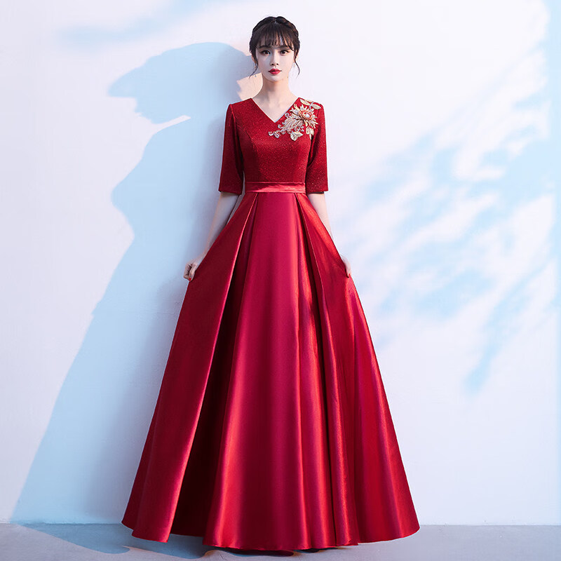 丽佰昕大合唱服演出服女长裙成人新款合唱团舞台服装学生晚会礼服裙