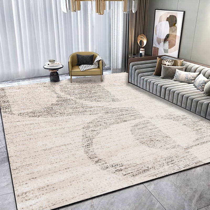 土耳其进口现代轻奢沙发地毯简约茶几毯加厚地毯卧室床边毯满铺白色浅色 回归01 1600mm*2300mm