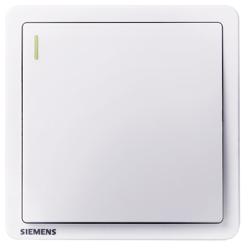 西門(mén)子（SIEMENS）致典系列雅白 開(kāi)關(guān)插座面板電源墻壁插座 家用墻壁暗裝86型 單開(kāi)單控帶熒光