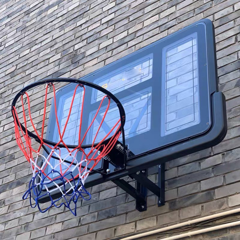 双航 墙壁式篮球架 室内室外成人标准篮球框 挂壁式家用篮板 007款墙上篮球架-标准篮筐45CM(实心篮筐)