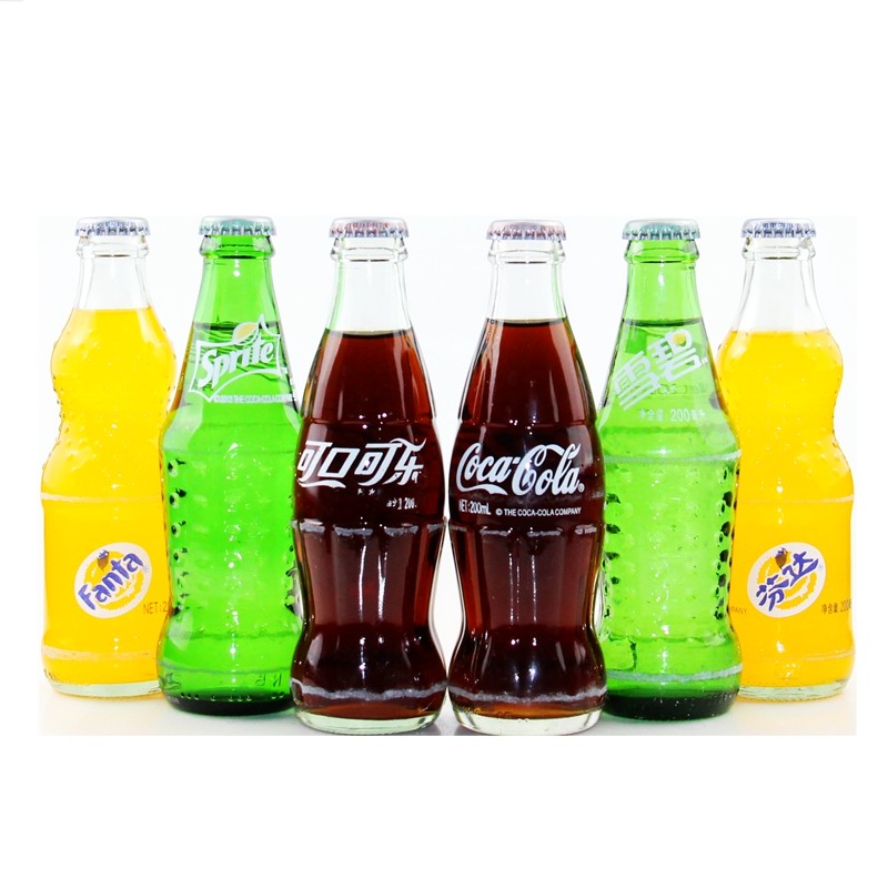 可口可乐 200ml玻璃瓶小瓶老式玻璃可乐碳酸饮料玻璃瓶汽水怀旧饮料