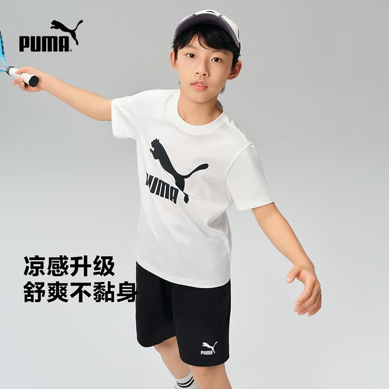 彪马新款儿童夏季短袖套装经典时尚凉感舒适 本白10101 165