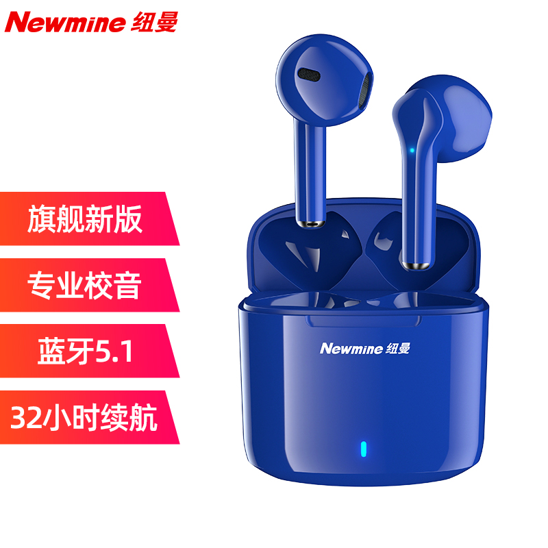 纽曼(Newmine)TWS-X5 真无线蓝牙耳机 半入式音乐耳机 苹果安卓华为小米手机通用 运动跑步 蓝牙5.1 蓝色