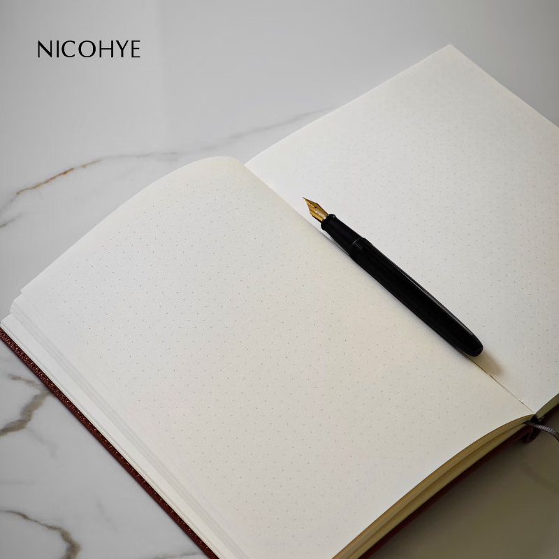 NICOHYE 高级简约A5横线点阵方格笔记本本子 商务办公高档本子 伴手礼 企业定制 珍珠白（点阵内页）