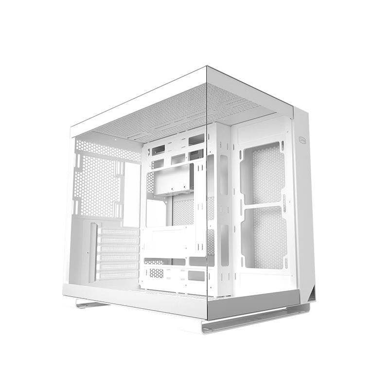 超频三（PCCOOLER）星界C3 T500 WH 白色海景房电脑机箱（无立柱/支持背插主板/支持type-C接口/ATX/兼容360水冷）