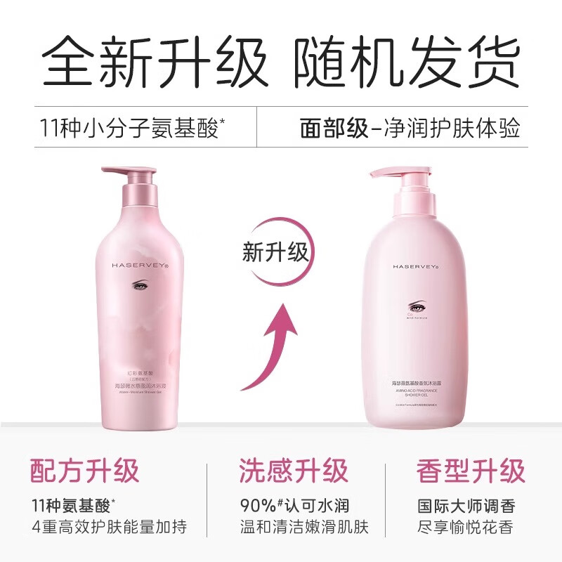 海瑟薇 HASERVEY幻彩氨基酸洗护2件套装控油去屑止痒蓬松留香柔顺水润护发洗发水 500ml控油洗发水+500ml沐浴露