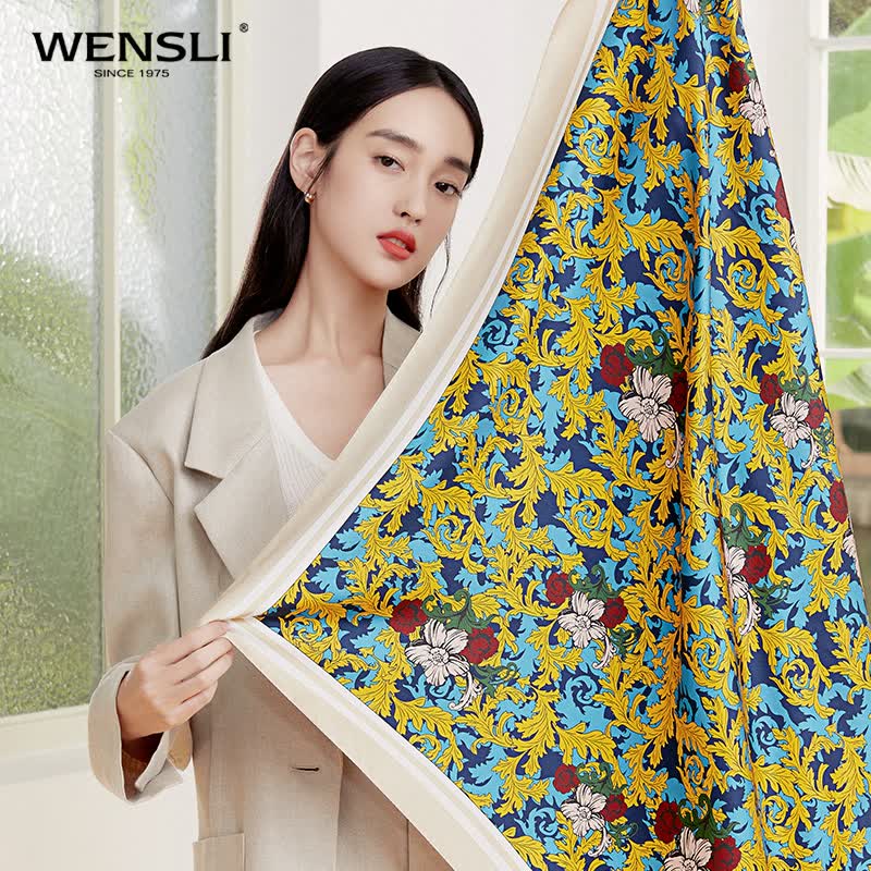 万事利(wensli)丝巾真丝100%桑蚕丝大方巾防晒披肩母亲节礼物送妈妈