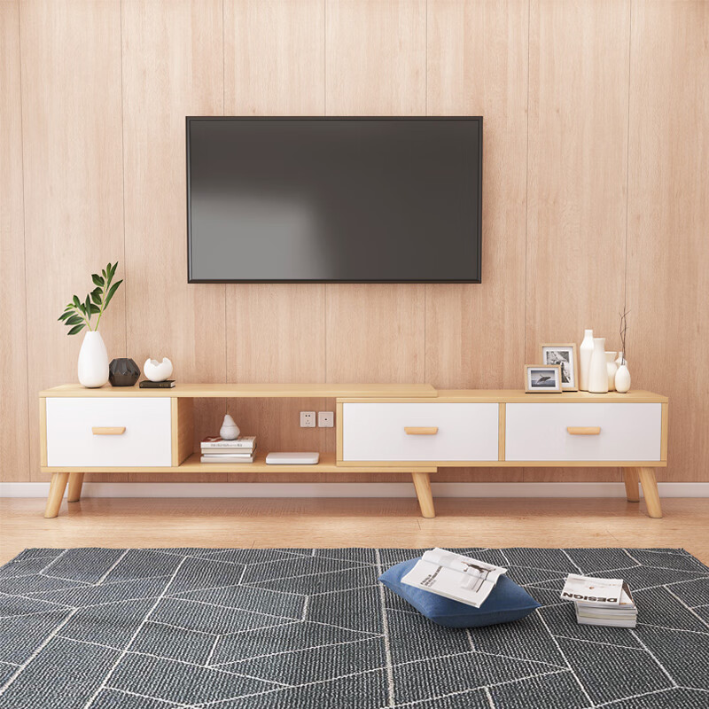 稳东电视墙柜立体柜电视柜简约现代可伸缩电视机柜北欧小户型家用客厅