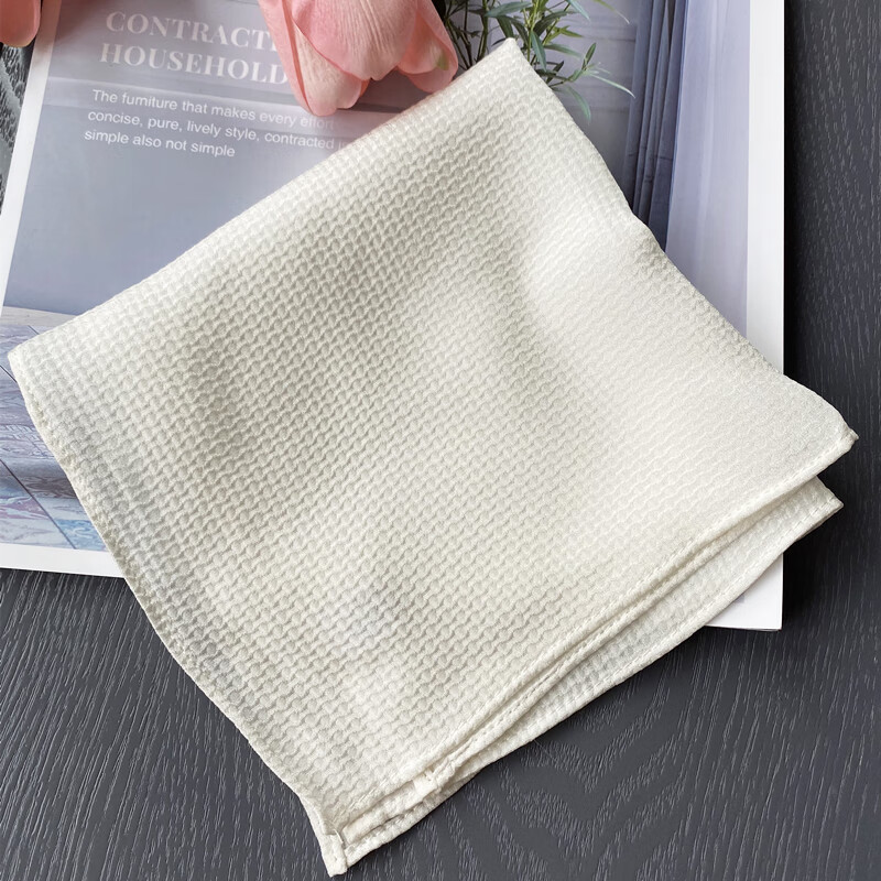 anna etter100桑蚕丝真丝手帕 米白点点手绢 男女通用 30*30厘米