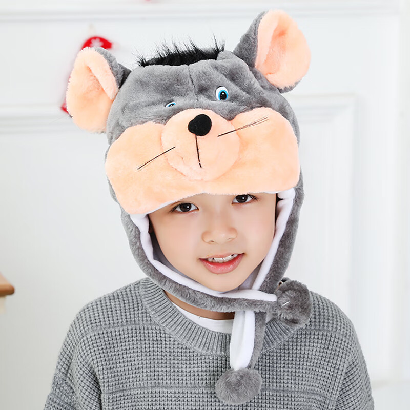 头饰表演道具幼儿园儿童卡通大灰狼兔子动物帽子表演道具演出 老鼠