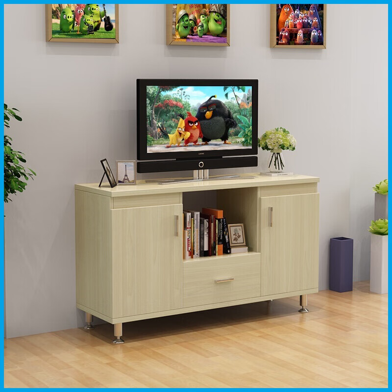 墨绩电视柜 实木色卧室高款白色影视柜 白枫色 长100宽40高60