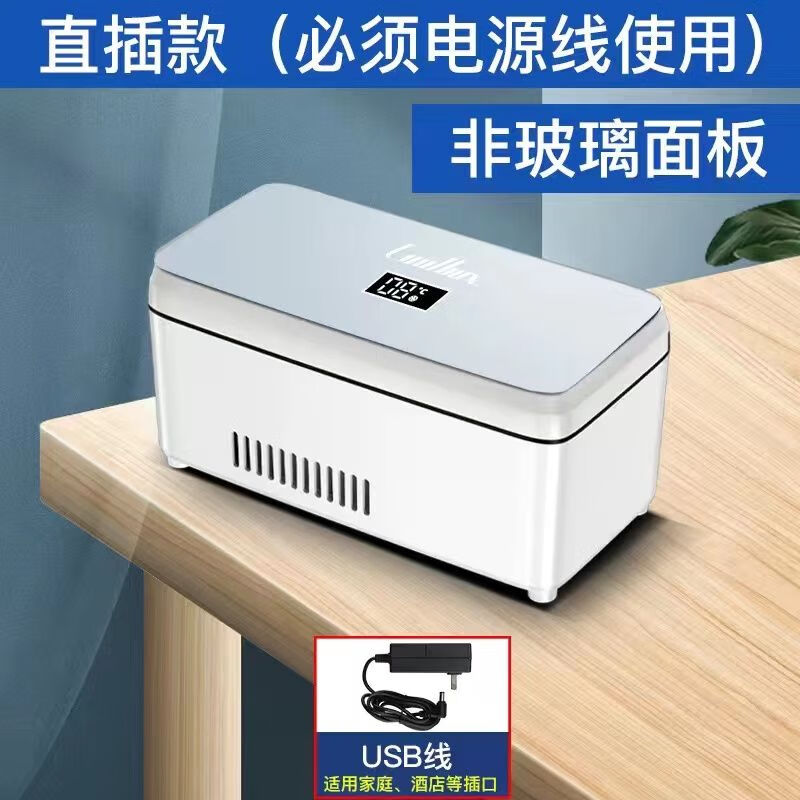 酷宝（Coolbox）胰岛素冷藏盒便携式迷你小冰箱旅行充电式车载保鲜药品疫苗恒温箱 小盒直插款需插电 车家两用 1L