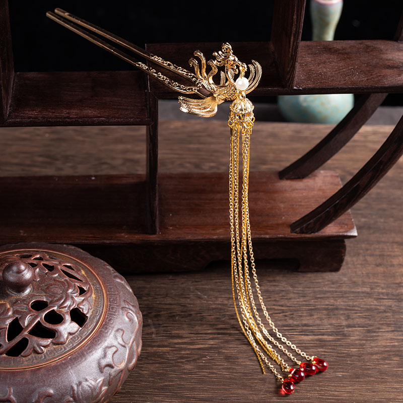 古风发簪头饰长流苏步摇汉服配饰女盘发簪子古装发钗新娘凤簪发饰 映