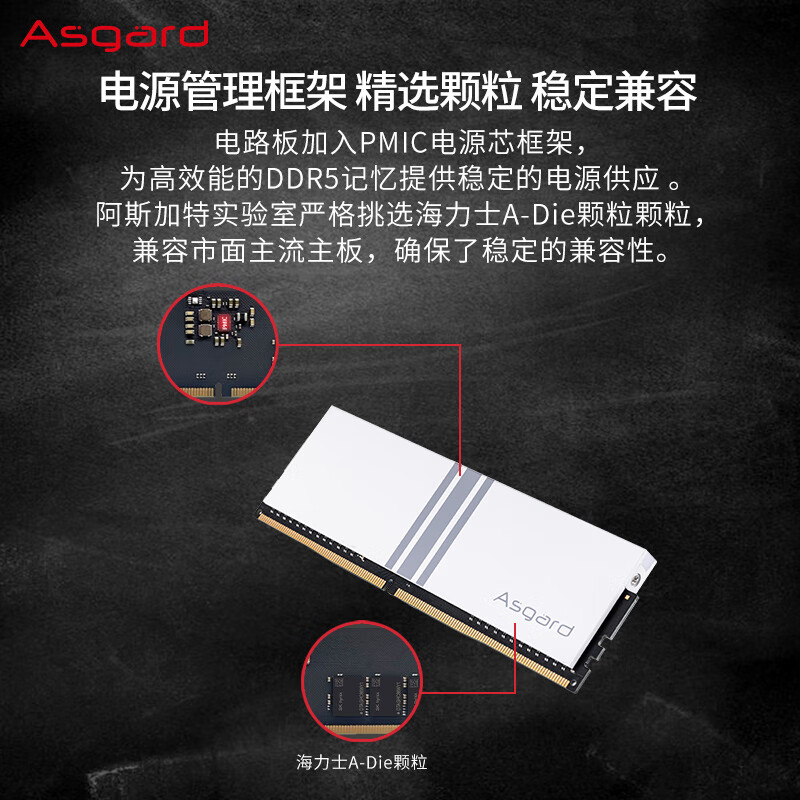 阿斯加特（Asgard）32GB(16Gx2)套 DDR5 6400 台式机内存条 RGB灯条-女武神·瓦尔基里【C32】