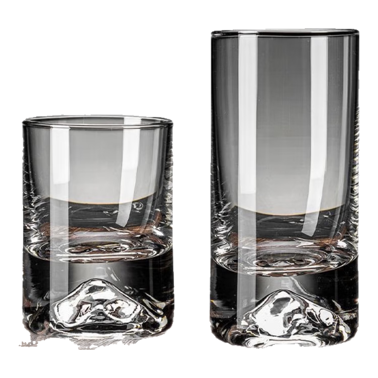 【京东物流】轻奢冰山白酒杯家用商务高级创意酒具水杯玻璃杯子 纯白 180ml 1个装