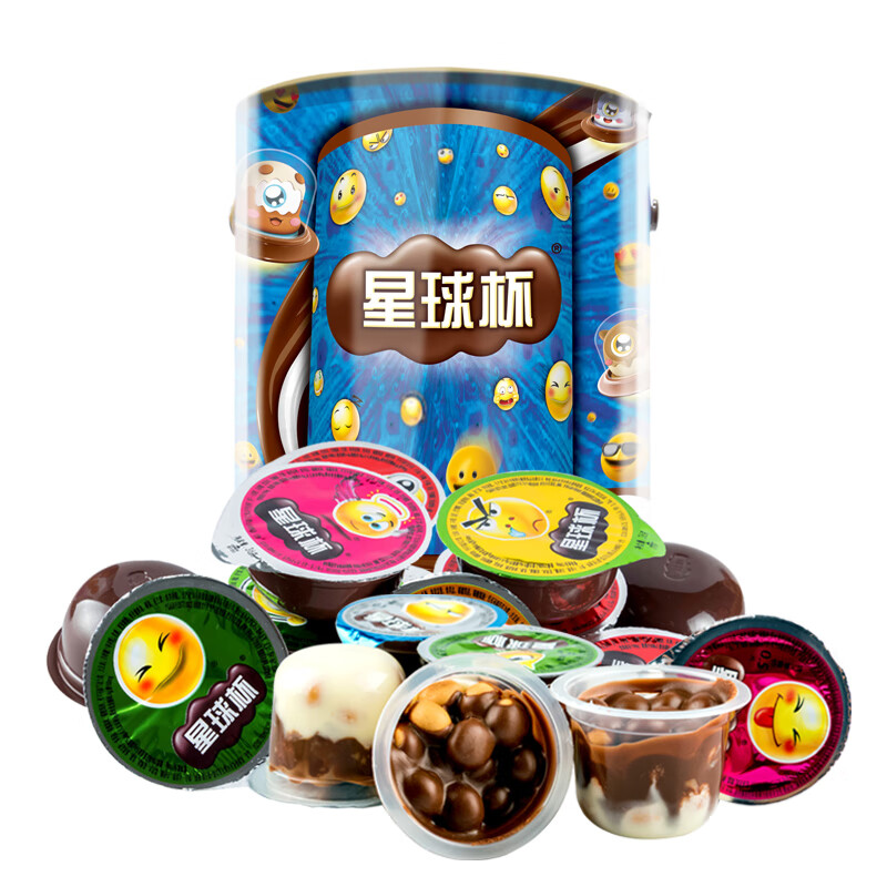 星球杯甜甜乐星球杯1kg/桶巧克力杯大杯装下午茶休闲零食品 巧克力杯