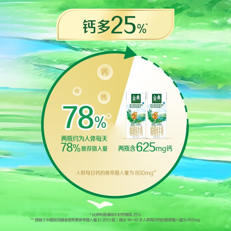 金典娟姗纯牛奶250ml*12盒/箱 锡林郭勒牧场(双限定)   礼盒送礼 纯种娟姗牛牛奶