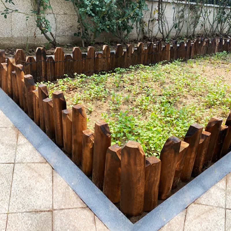 多瑙梦防腐木栅栏花园围栏户外庭院花坛插地小篱笆室外装饰木桩围墙
