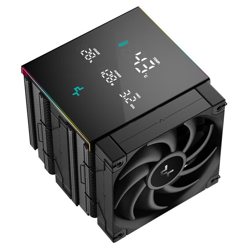 九州风神（DEEPCOOL）原装九州风神AK620数显白色CPU散热器1700针镀镍6热管FDB风扇ARGB AK620数显Pro版黑