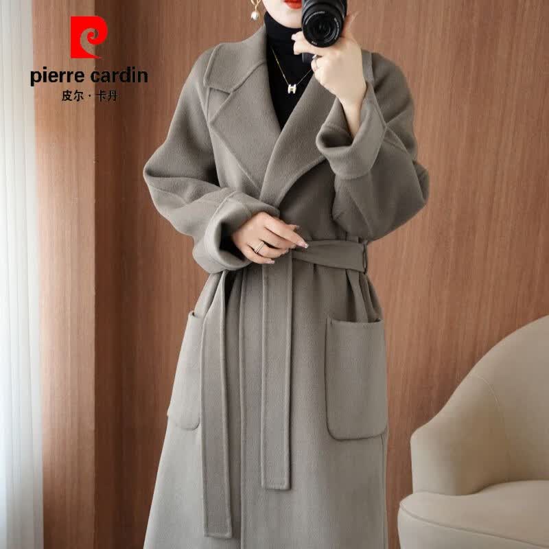 皮尔卡丹（pierre cardin）新款羊毛秋冬双面呢羊绒大衣女中长款廓形宽松毛呢外套显瘦 灰咖色  M 118-138斤怎么样,好用不?