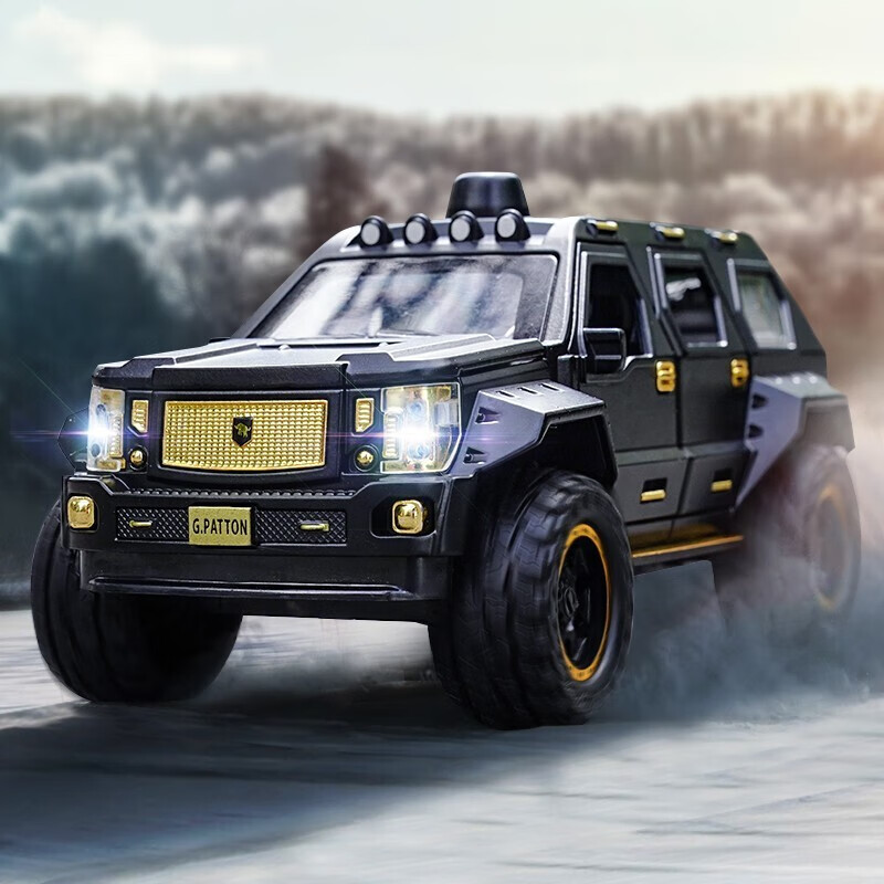 1/24乔治巴顿越野车合金车模二战吉普车仿真汽车模型男孩军事玩具